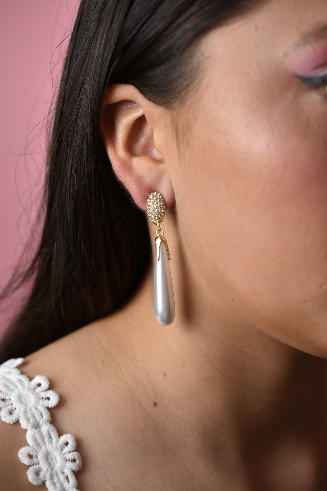 Aretes Perla Largos