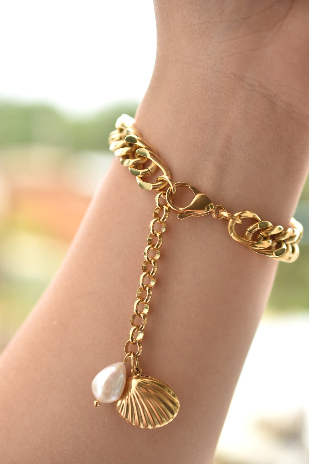 Pulsera Almeja y Perla