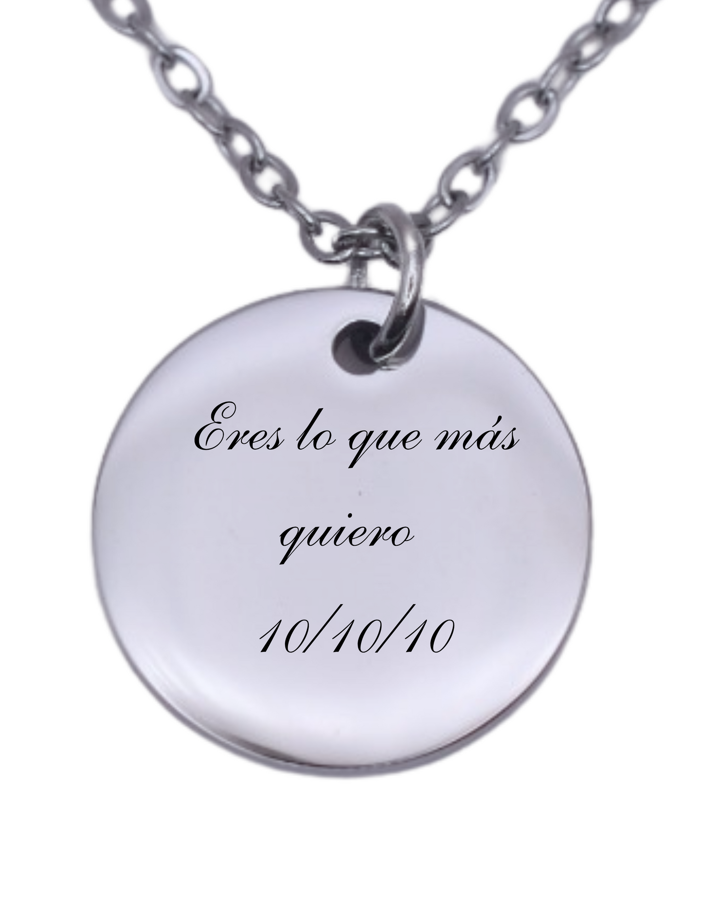 Dije Circular con Texto Personalizado