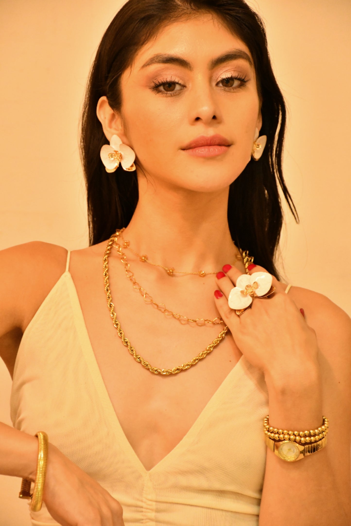 Aretes Orquídeas Rosa