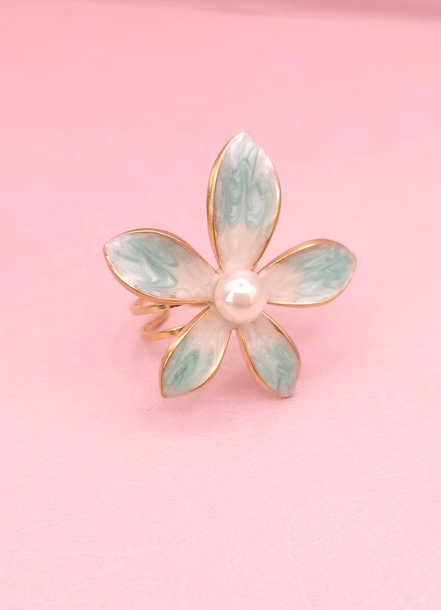 Sky Blue Flower Ring